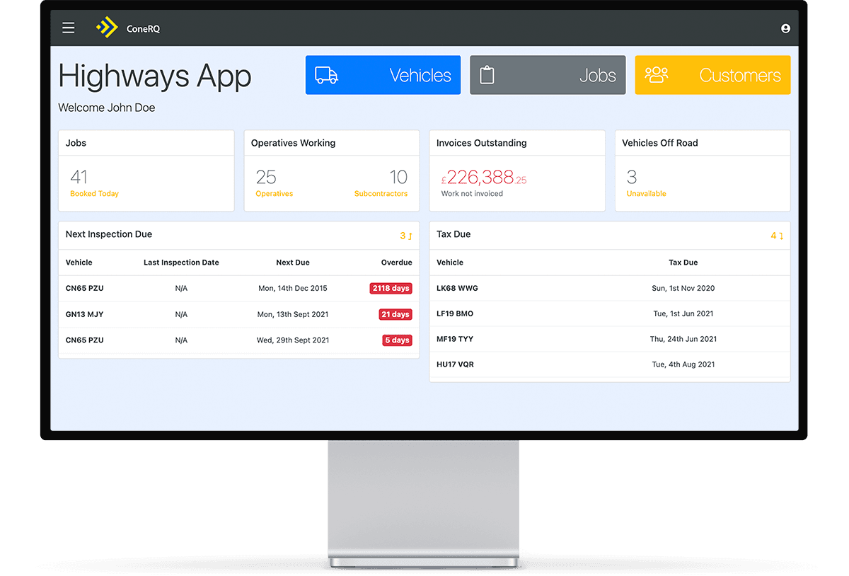 Transport & Mobility Software Development | ConeRQ Highways App